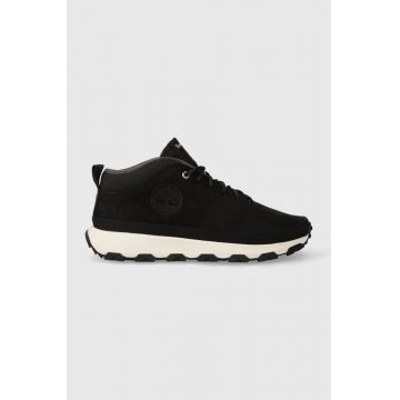 Timberland pantofi Winsor Trail Mid Leather barbati, culoarea negru, TB0A5TXG0151