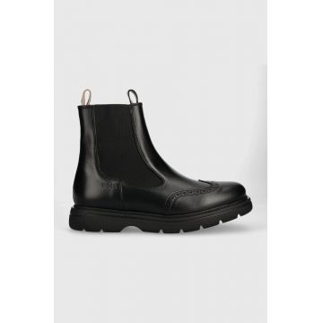 BOSS ghete chelsea de piele Jacob barbati, culoarea negru, 50503672