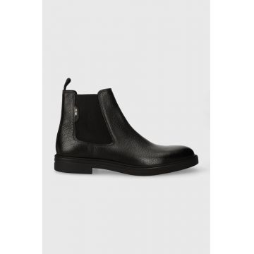 BOSS ghete de piele Calev barbati, culoarea negru, 50503280