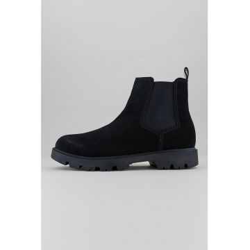 Ghete Chelsea de piele intoarsa cu segmente din material texil