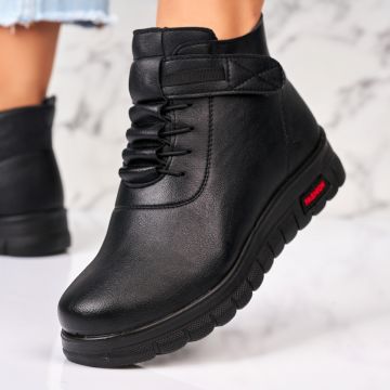 Ghete Dama Imblanite Negre din Piele Ecologica Lyza