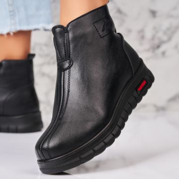 Ghete Dama Imblanite Negre din Piele Ecologica Sarika