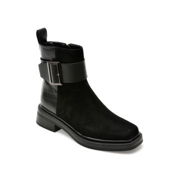 Ghete EPICA negre, 3H56269, din piele intoarsa
