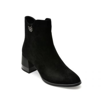 Ghete EPICA negre, B230019, din piele intoarsa
