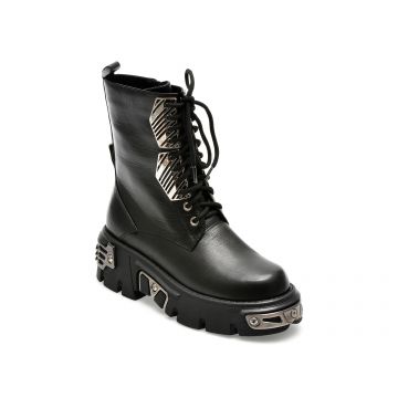 Ghete EPICA negre, J730009, din piele naturala