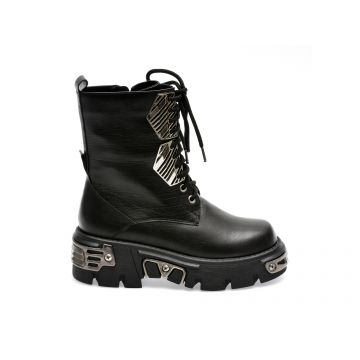 Ghete EPICA negre, J730009, din piele naturala