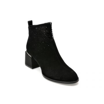 Ghete EPICA negre, JI30082, din piele intoarsa