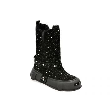 Ghete GRYXX negre, 375701, din piele intoarsa