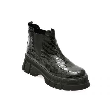 Ghete GRYXX negre, 911022, din piele naturala lacuita