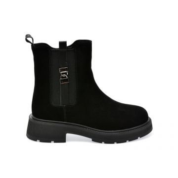 Ghete IMAGE negre, BJ30027, din piele intoarsa