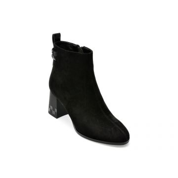 Ghete OFFLINE negre, K330042, din piele intoarsa