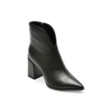 Ghete OFFLINE negre, QV30005, din piele naturala
