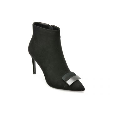 Ghete OFFLINE negre, WU30016, din piele intoarsa