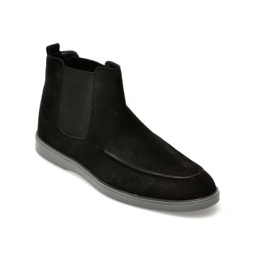Ghete OTTER negre, 1005, din piele intoarsa