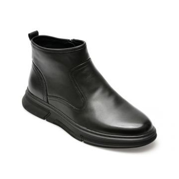 Ghete OTTER negre, E630015, din piele naturala