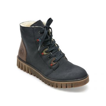 Ghete RIEKER bleumarin, Y3401, din piele ecologica