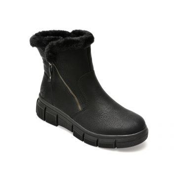 Ghete RIEKER negre, X3461, din piele ecologica