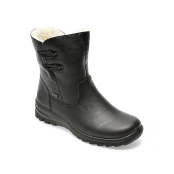 Ghete RIEKER negre, Z7172, din piele naturala