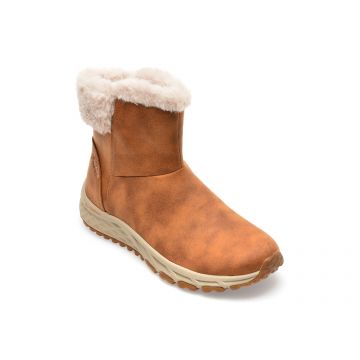 Ghete SKECHERS maro, ESCAPE PLAN, din piele ecologica