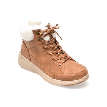 Ghete SKECHERS maro, GLACIAL ULTRA, din material textil
