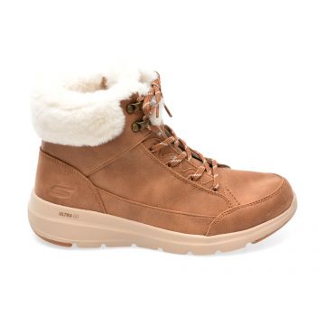 Ghete SKECHERS maro, GLACIAL ULTRA, din material textil
