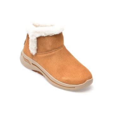 Ghete SKECHERS maro, GO WALK ARCH FIT BOOT, din piele intoarsa