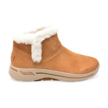 Ghete SKECHERS maro, GO WALK ARCH FIT BOOT, din piele intoarsa