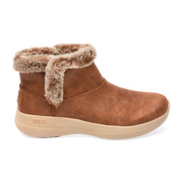 Ghete SKECHERS maro, GO WALK STABILITY BOOT, din piele ecologica