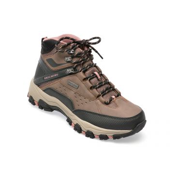 Ghete SKECHERS maro, SELMEN, din piele ecologica
