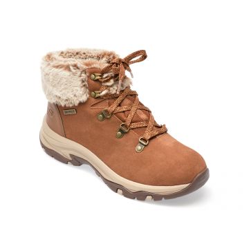 Ghete SKECHERS maro, TREGO, din piele intoarsa
