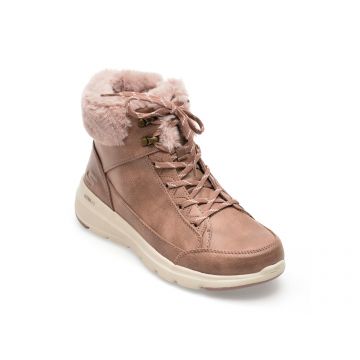 Ghete SKECHERS mov, GLACIAL ULTRA, din piele ecologica