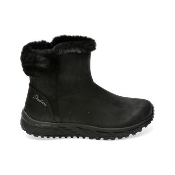Ghete SKECHERS negre, ESCAPE PLAN, din piele ecologica