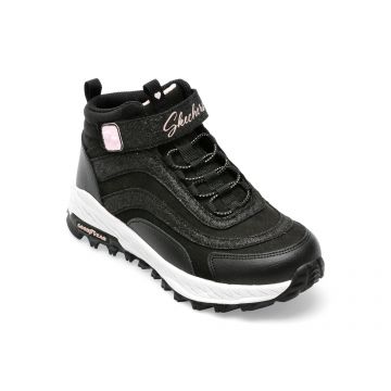 Ghete SKECHERS negre, FUSE TREAD, din piele naturala