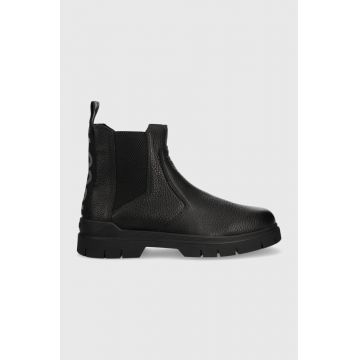 HUGO ghete chelsea de piele Ryan barbati, culoarea negru, 50503869