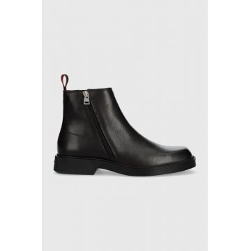 HUGO ghete de piele Iker barbati, culoarea maro, 50500455