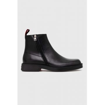 HUGO ghete de piele Iker barbati, culoarea negru, 50500455