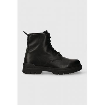 HUGO ghete de piele Ryan barbati, culoarea negru, 50503819