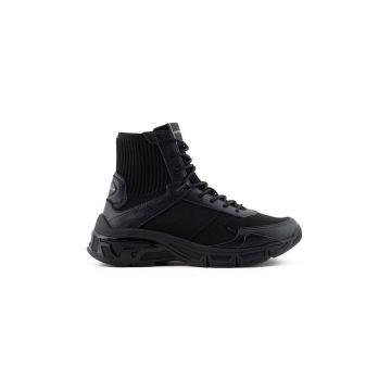 Emporio Armani pantofi inalti barbati, culoarea negru, X4Z124 XN947 A083