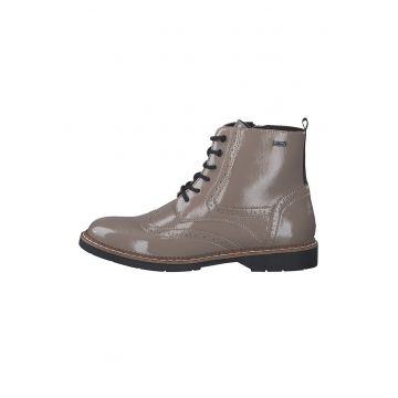 Ghete din piele ecologica cu garnituri cu aspect lacuit