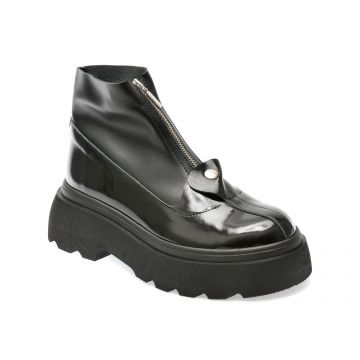 Ghete EPICA negre, 291129, din piele naturala lacuita