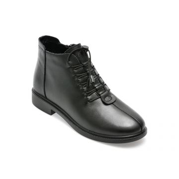 Ghete IMAGE negre, J930001, din piele naturala