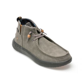 Ghete JEEP gri, M32142A, din piele ecologica