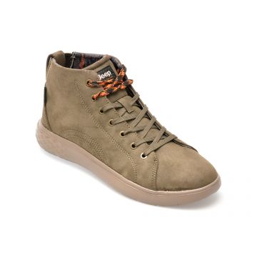 Ghete JEEP kaki, M32143A, din piele ecologica