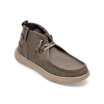 Ghete JEEP maro, M32142A, din piele ecologica