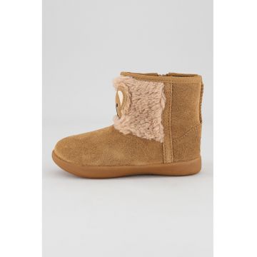 Ghete slip-on de piele intoarsa si blana sintetica