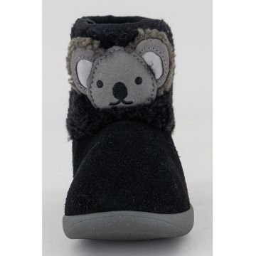 Ghete slip-on de piele intoarsa si blana sintetica