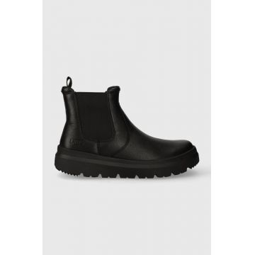 UGG ghete de piele Burleigh Chelsea barbati, culoarea negru, 1151790