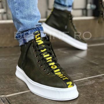 Ghete barbati inalti kaki ZR A6306 A2-1