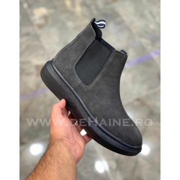 Ghete barbati piele intoarsa gri B3398 E