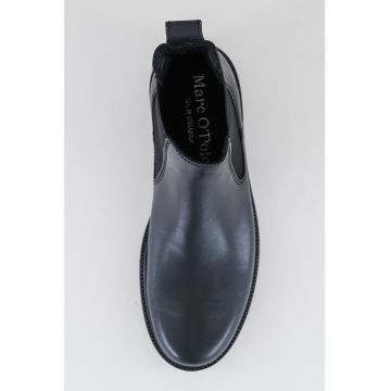 Ghete Chelsea din piele cu segmente din material textil